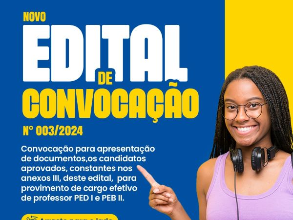 Saiu mais uma convocação para contração efetiva de professores concursados PED I e PED II